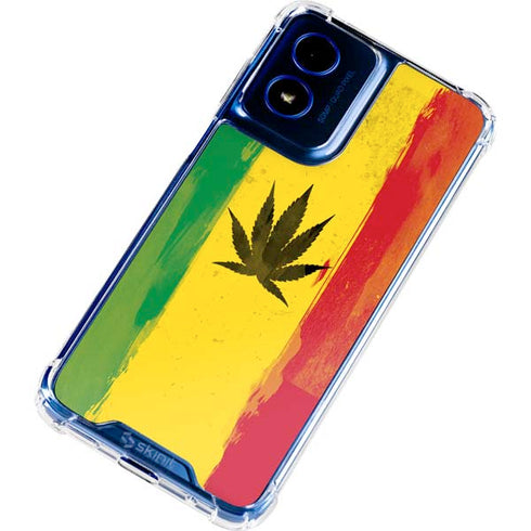 Marijuana Rasta Distressed Moto G 5G (2024) Clear Case